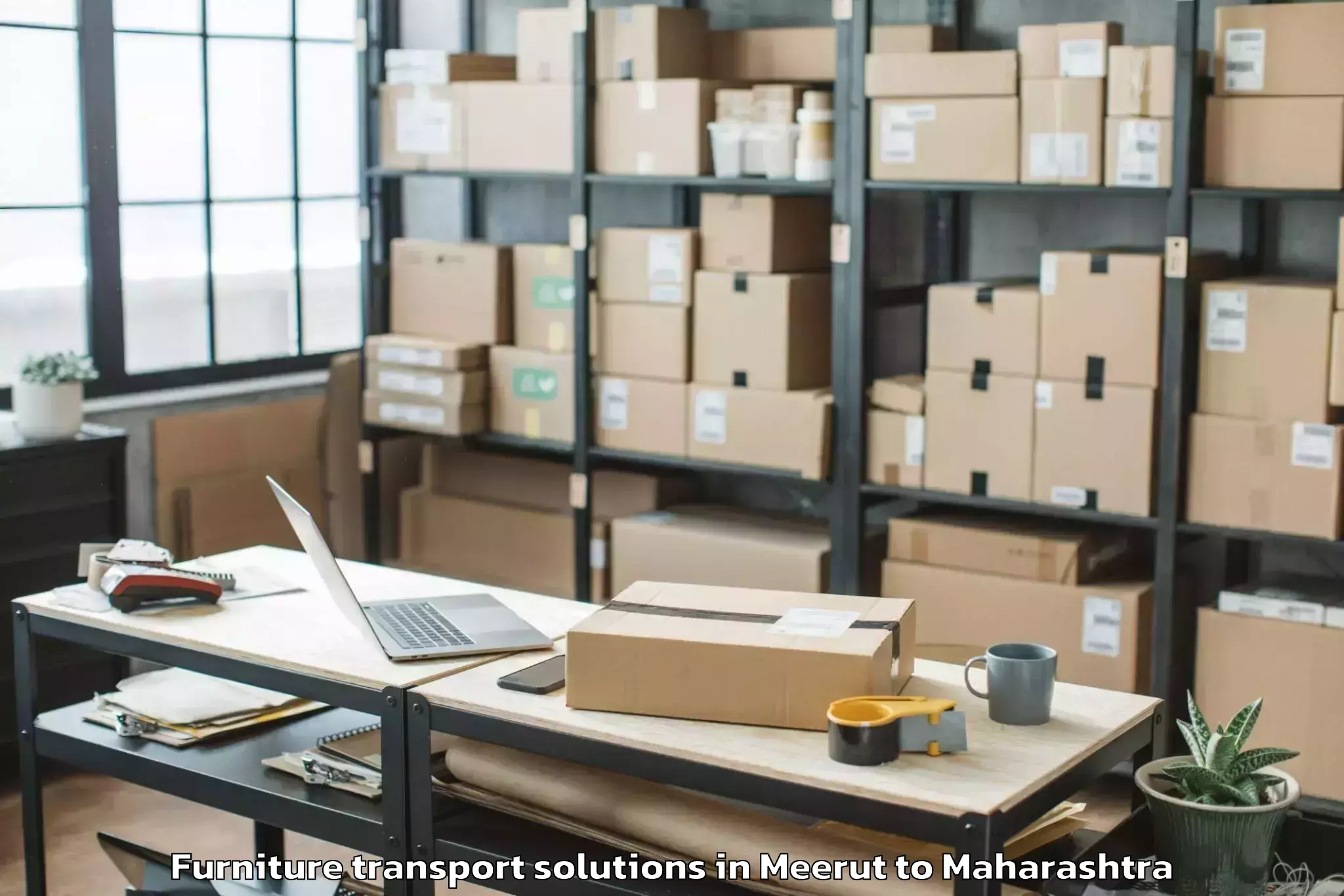 Affordable Meerut to Akrani Furniture Transport Solutions